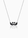 Silver Black Swan Necklace