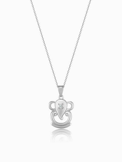 Silver Ganesha Pendant with Link Chain