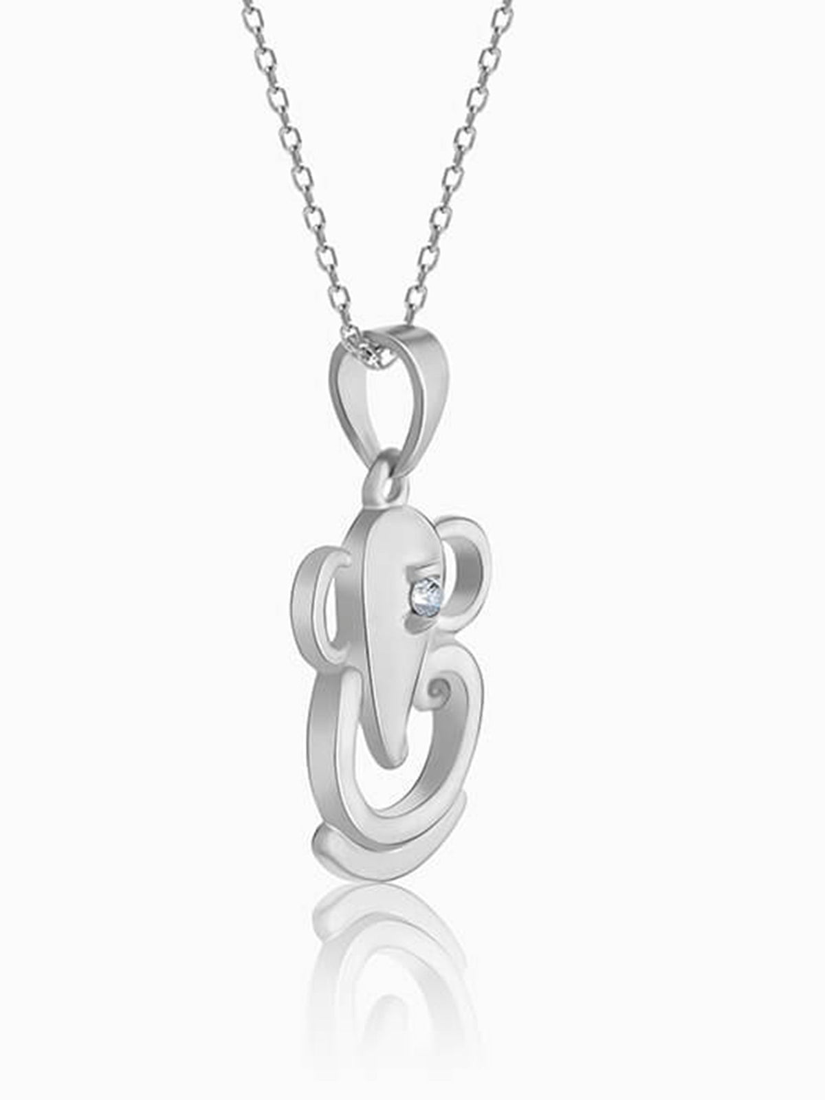 Silver Ganesha Pendant with Link Chain