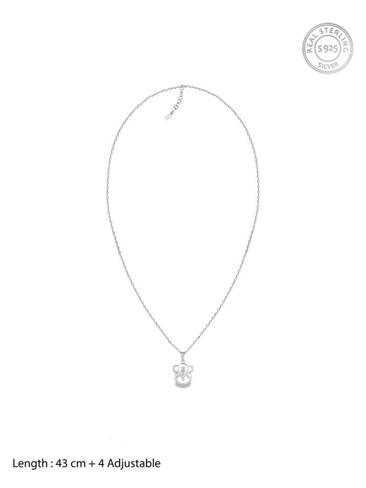 Silver Ganesha Pendant with Link Chain
