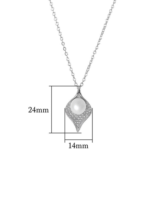 Silver Seashell Pearl Necklace