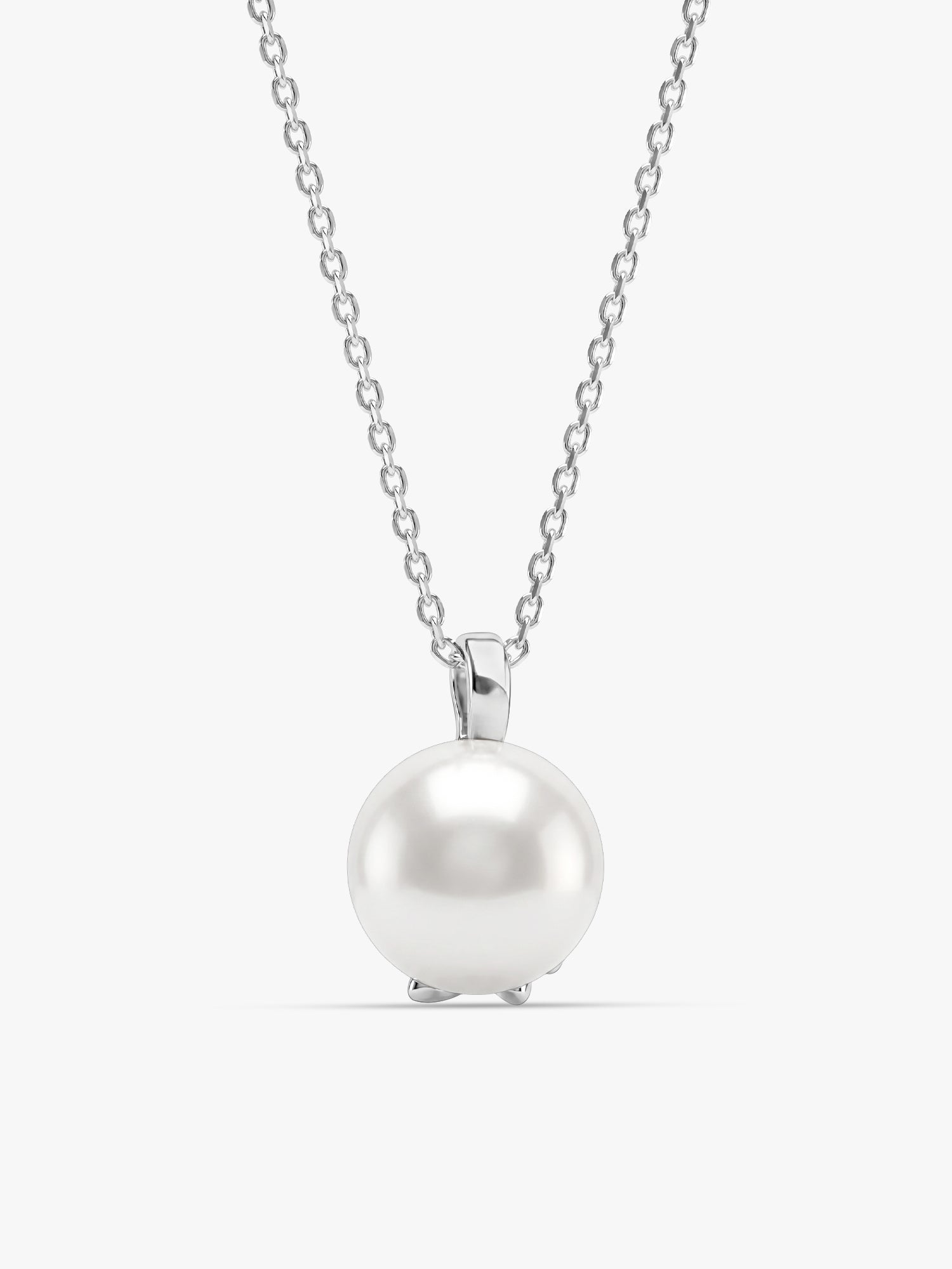 Silver Soul Pearl Pendant With Link Chain