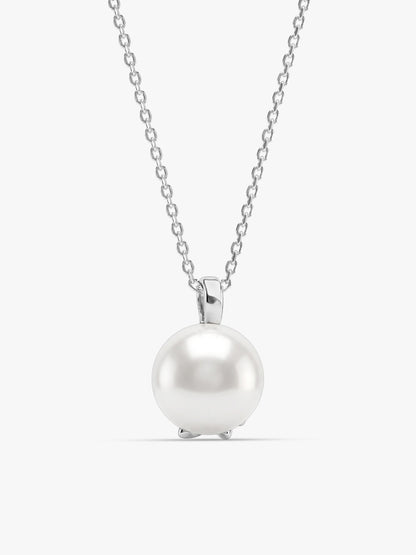 Silver Soul Pearl Pendant With Link Chain