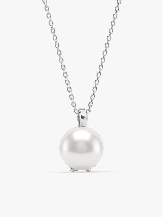 Silver Soul Pearl Pendant With Link Chain