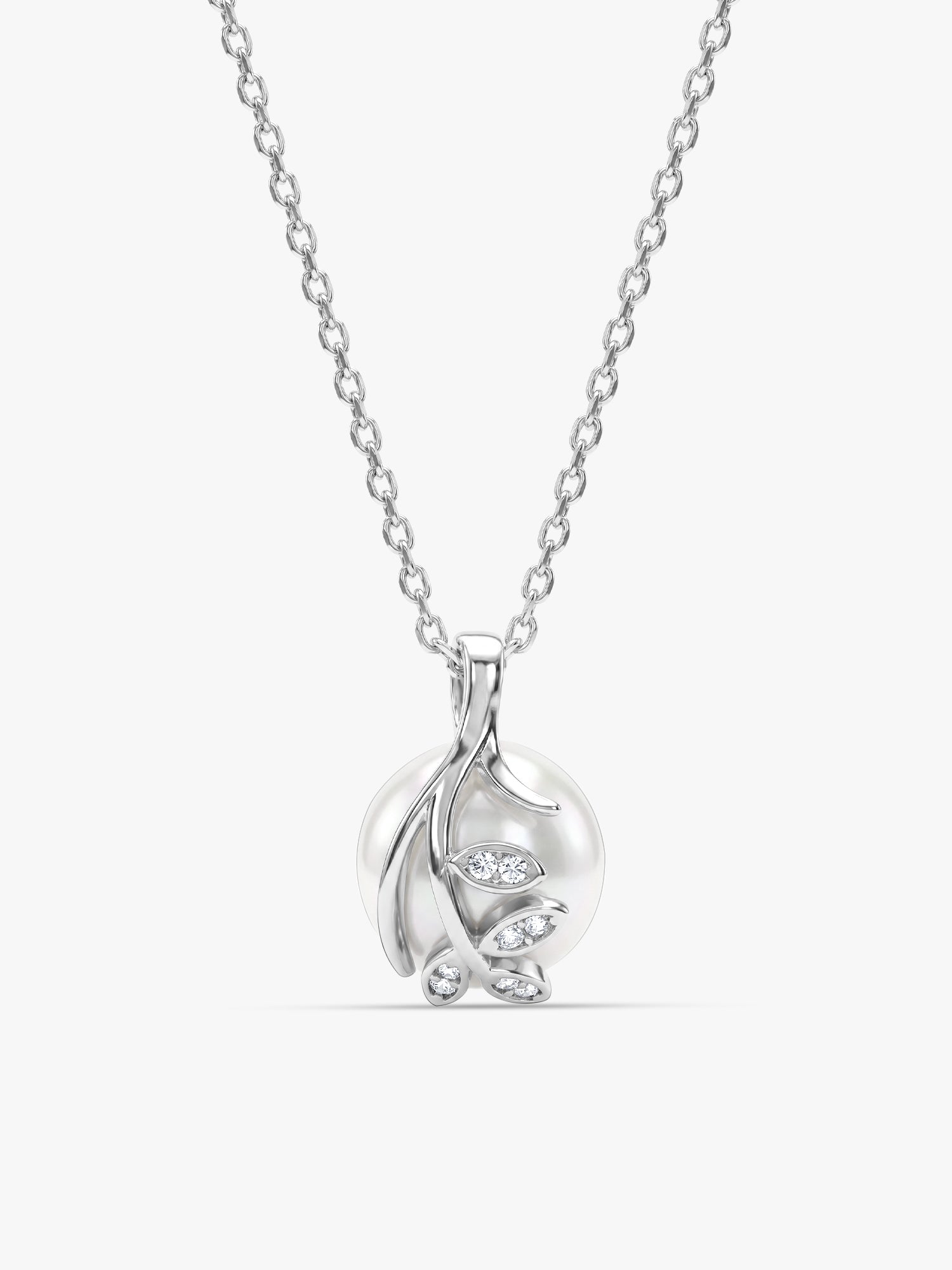 Silver Soul Pearl Pendant With Link Chain
