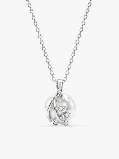 Silver Soul Pearl Pendant With Link Chain