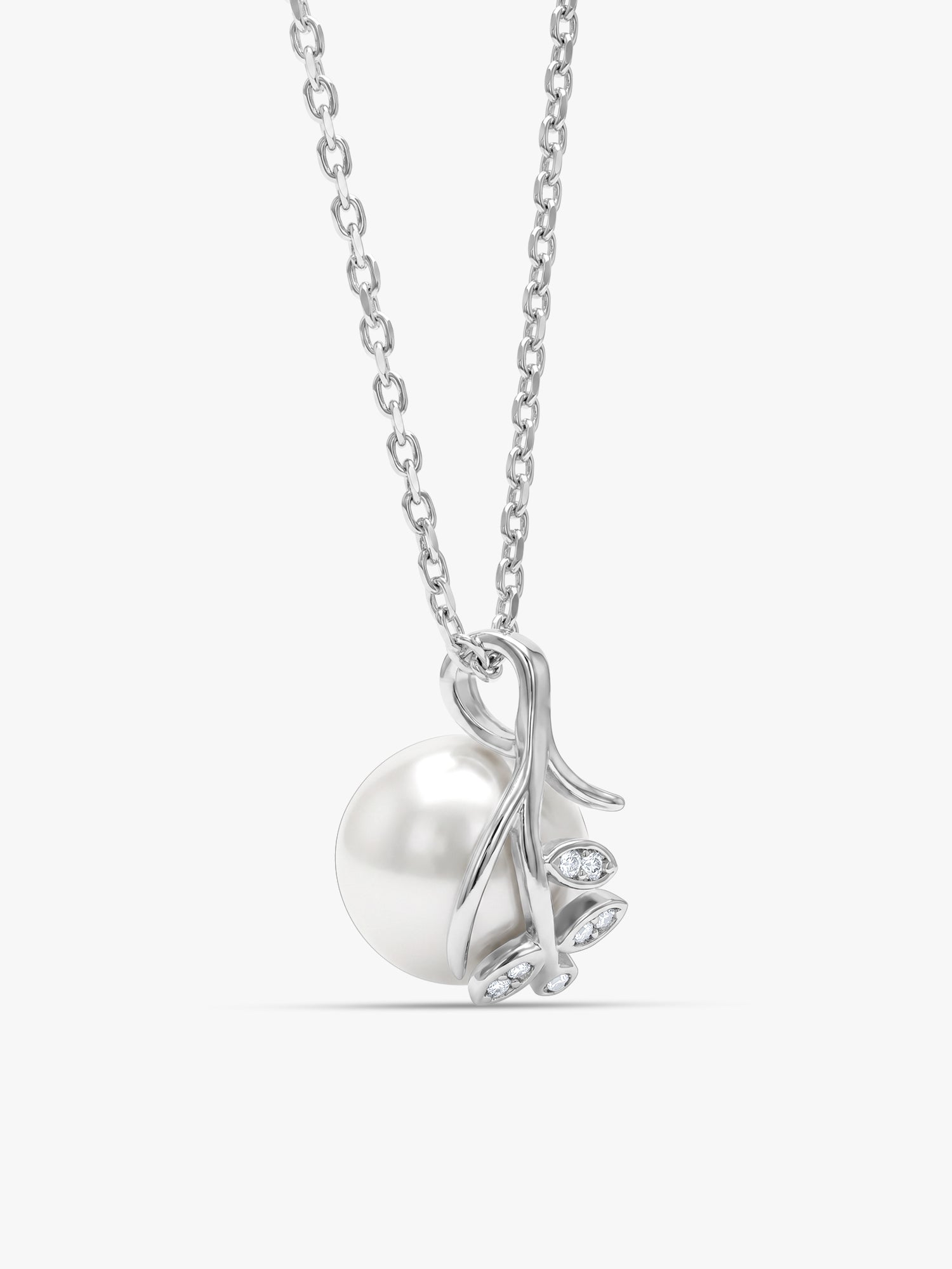 Silver Soul Pearl Pendant With Link Chain