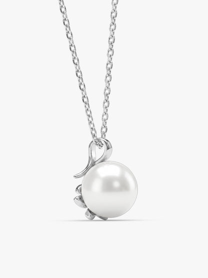 Silver Soul Pearl Pendant With Link Chain