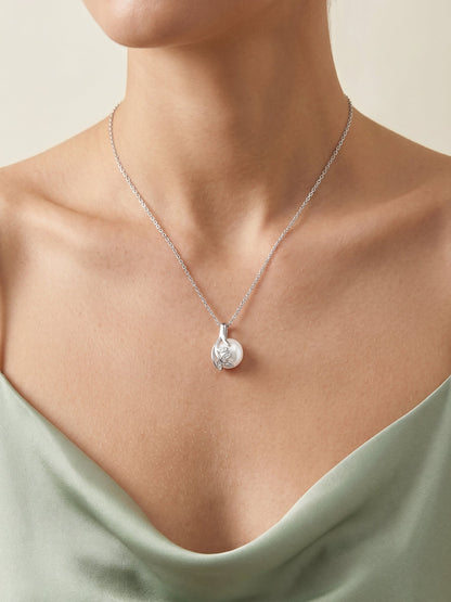 Silver Soul Pearl Pendant With Link Chain