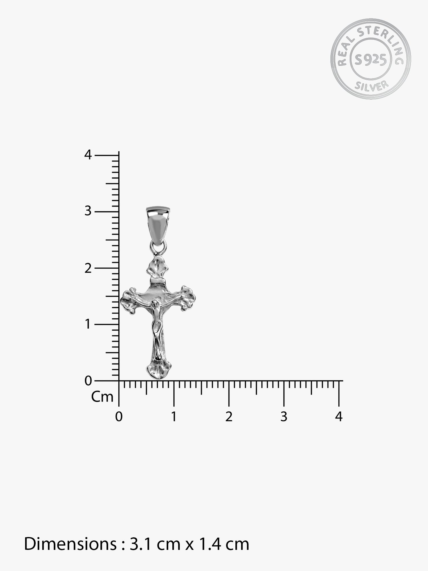 Silver Striped Cross Pendant with Box Chain For Him