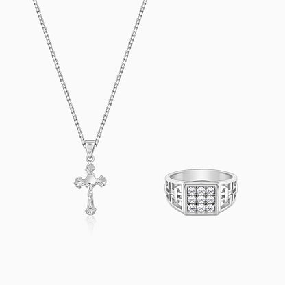 Silver Faith And Sparkle Set For Him