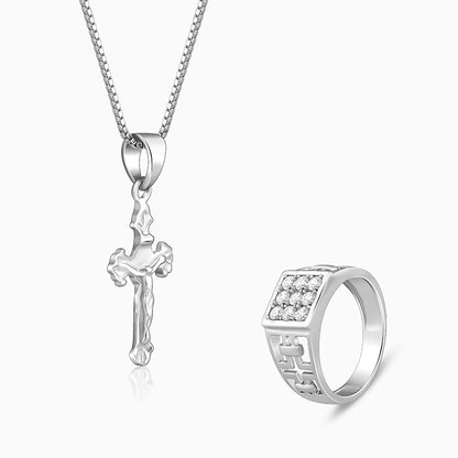 Silver Faith And Sparkle Set For Him