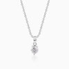 Silver Mini Solitaire Pendant with Link Chain