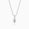 Silver Mini Solitaire Pendant with Link Chain