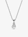 Silver Mini Solitaire Pendant with Link Chain