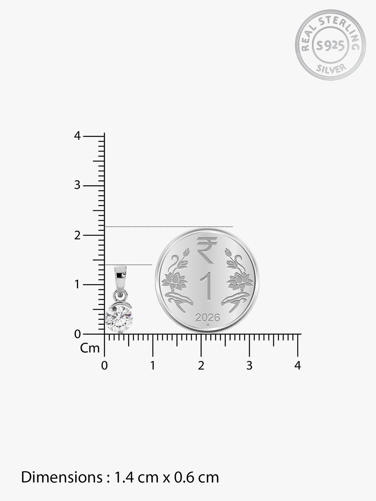 Silver Mini Solitaire Pendant with Link Chain