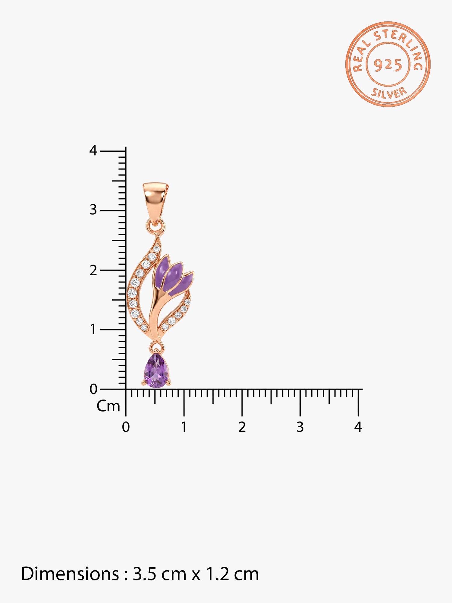 Rose Gold Flowing Crocus Pendant with Link Chain