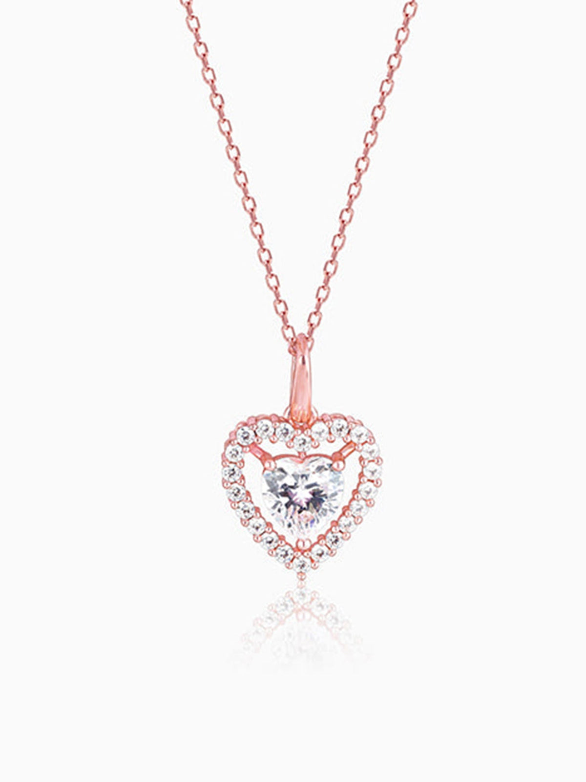Rose Gold Love Within Pendant With Link Chain