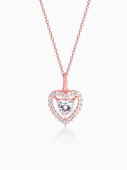 Rose Gold Love Within Pendant With Link Chain