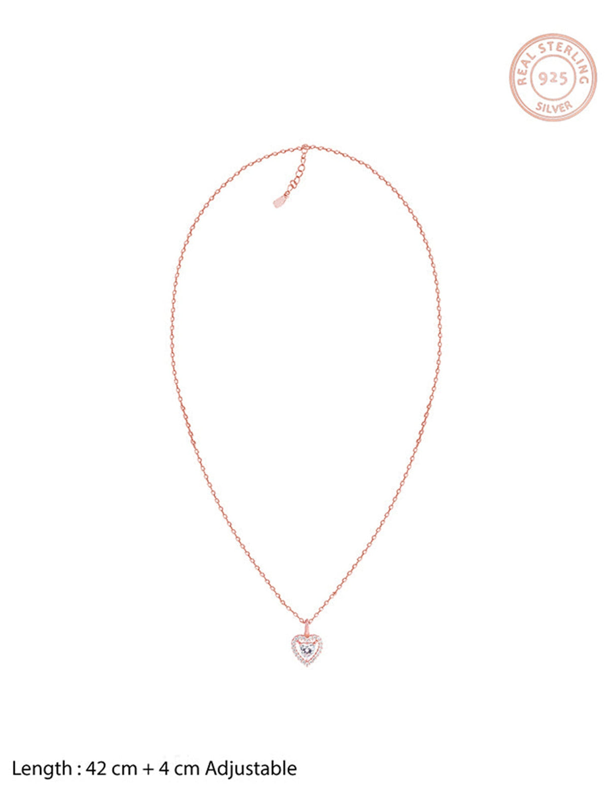 Rose Gold Love Within Pendant With Link Chain