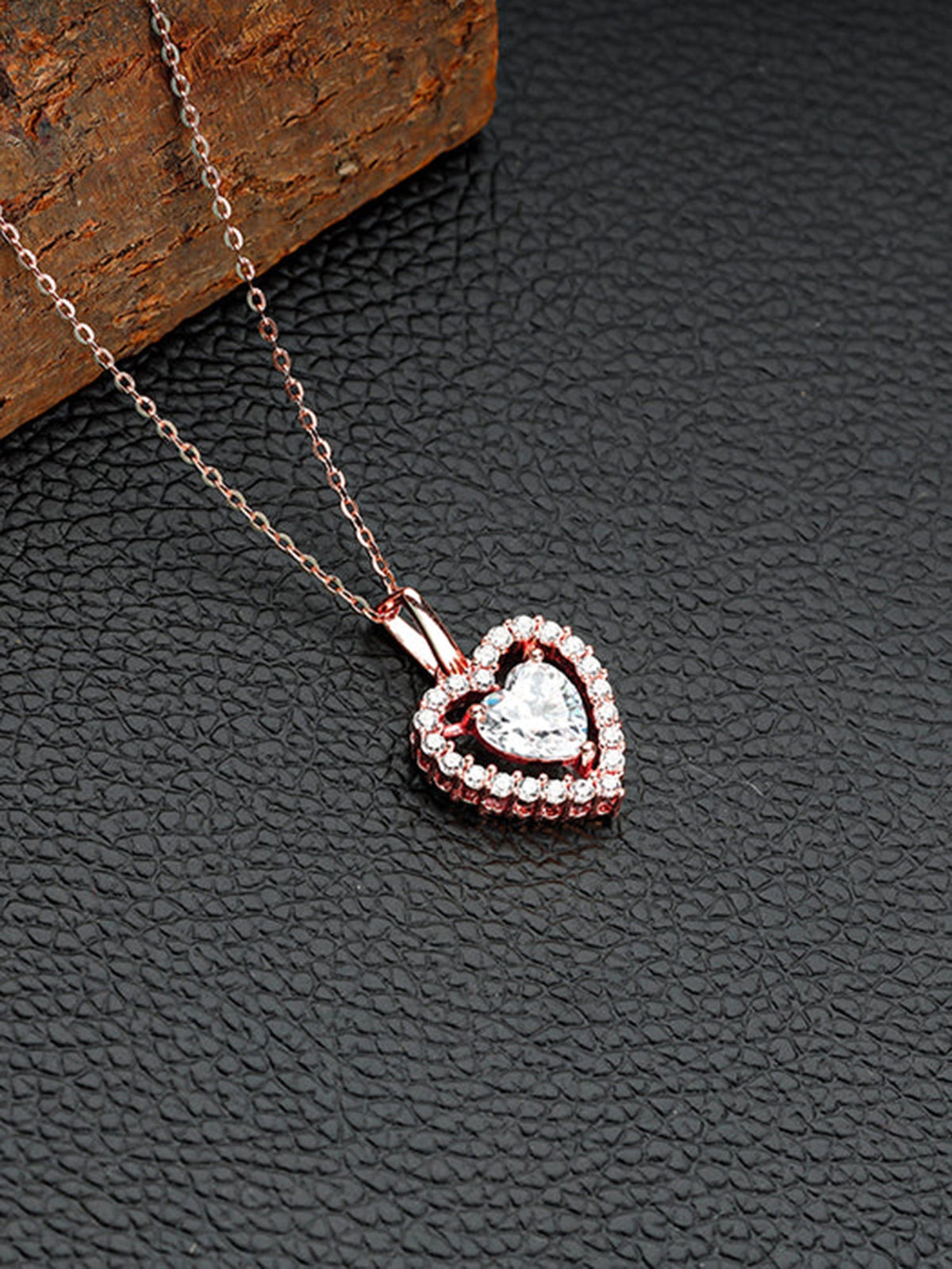 Rose Gold Love Within Pendant With Link Chain