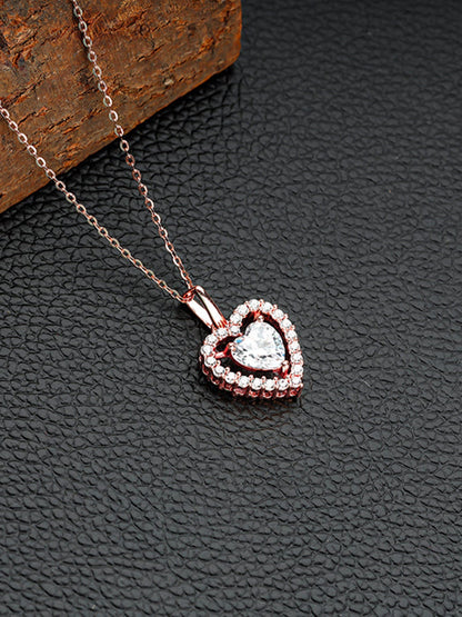 Rose Gold Love Within Pendant With Link Chain