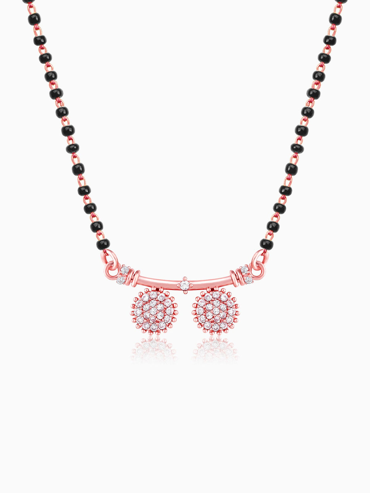 Rose Gold Zircon Traditional Mangalsutra