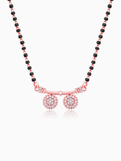 Rose Gold Zircon Traditional Mangalsutra