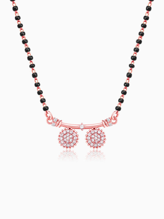 Rose Gold Zircon Traditional Mangalsutra