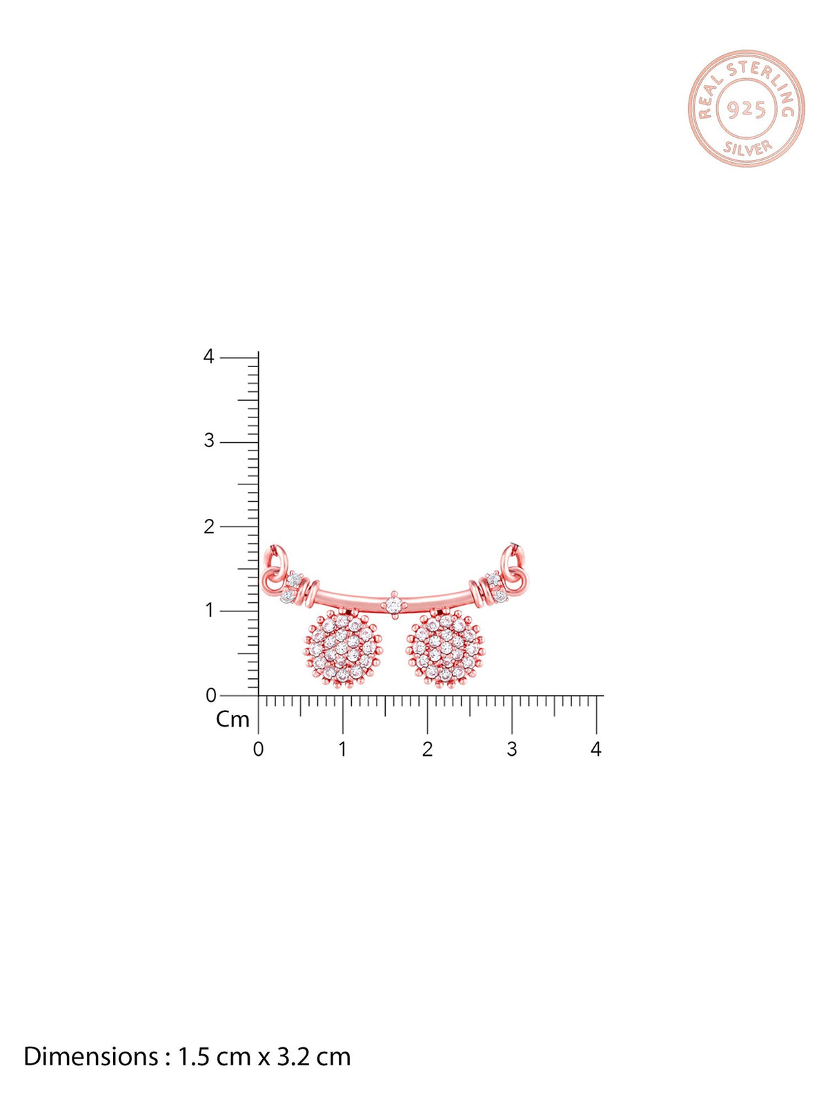 Rose Gold Zircon Traditional Mangalsutra