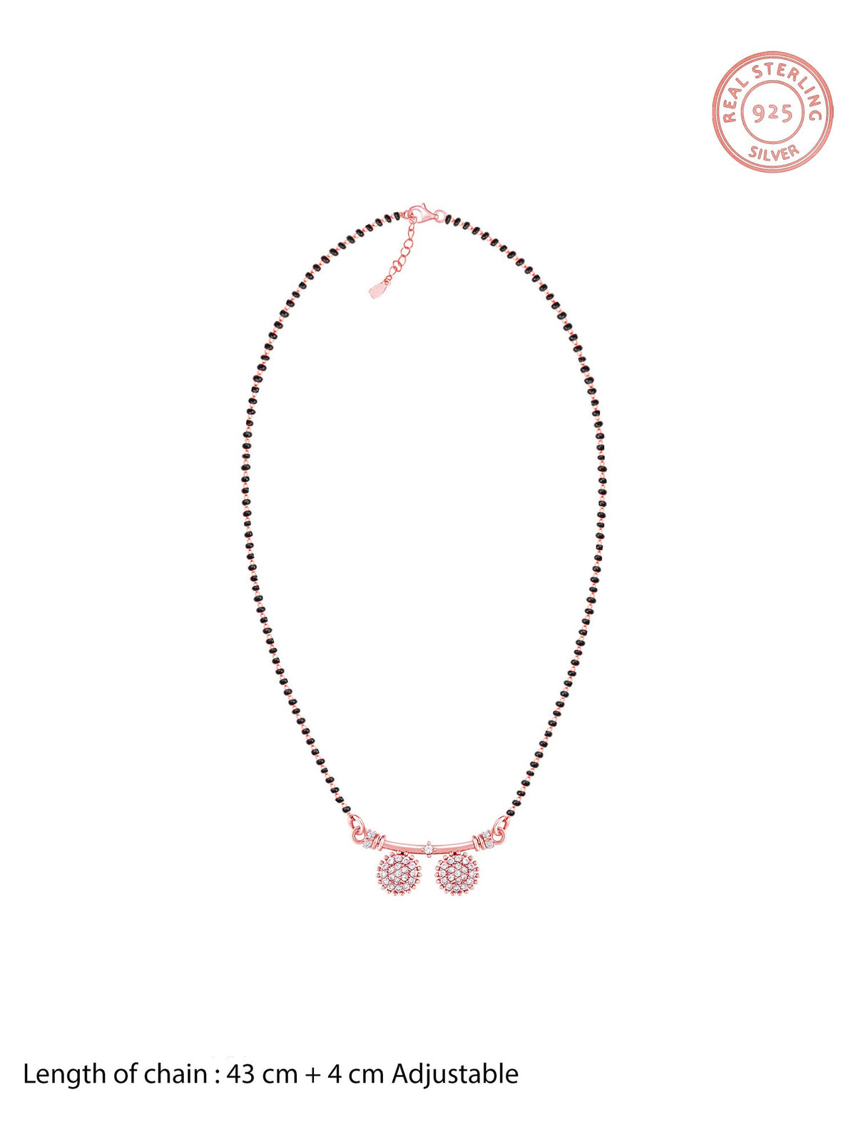 Rose Gold Zircon Traditional Mangalsutra