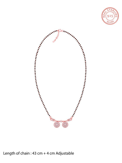 Rose Gold Zircon Traditional Mangalsutra