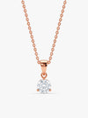 Rose Gold Classic Zircon Pendant with Link Chain