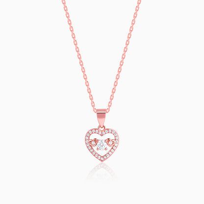 Anushka Sharma Rose Gold Love Heart Pendant with Link Chain