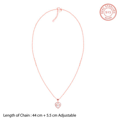 Anushka Sharma Rose Gold Love Heart Pendant with Link Chain