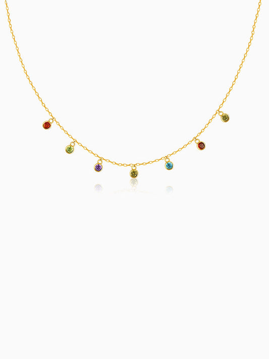 Golden Colourful Charm Necklace