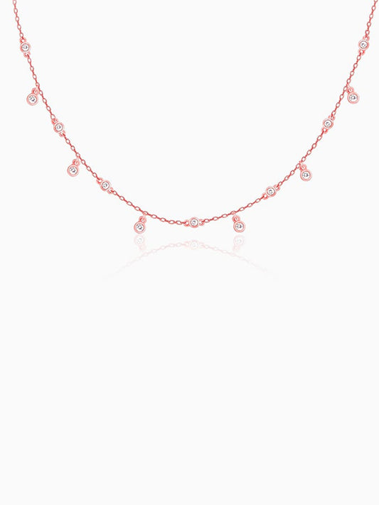 Rose Gold Covered In Charm Neckalce