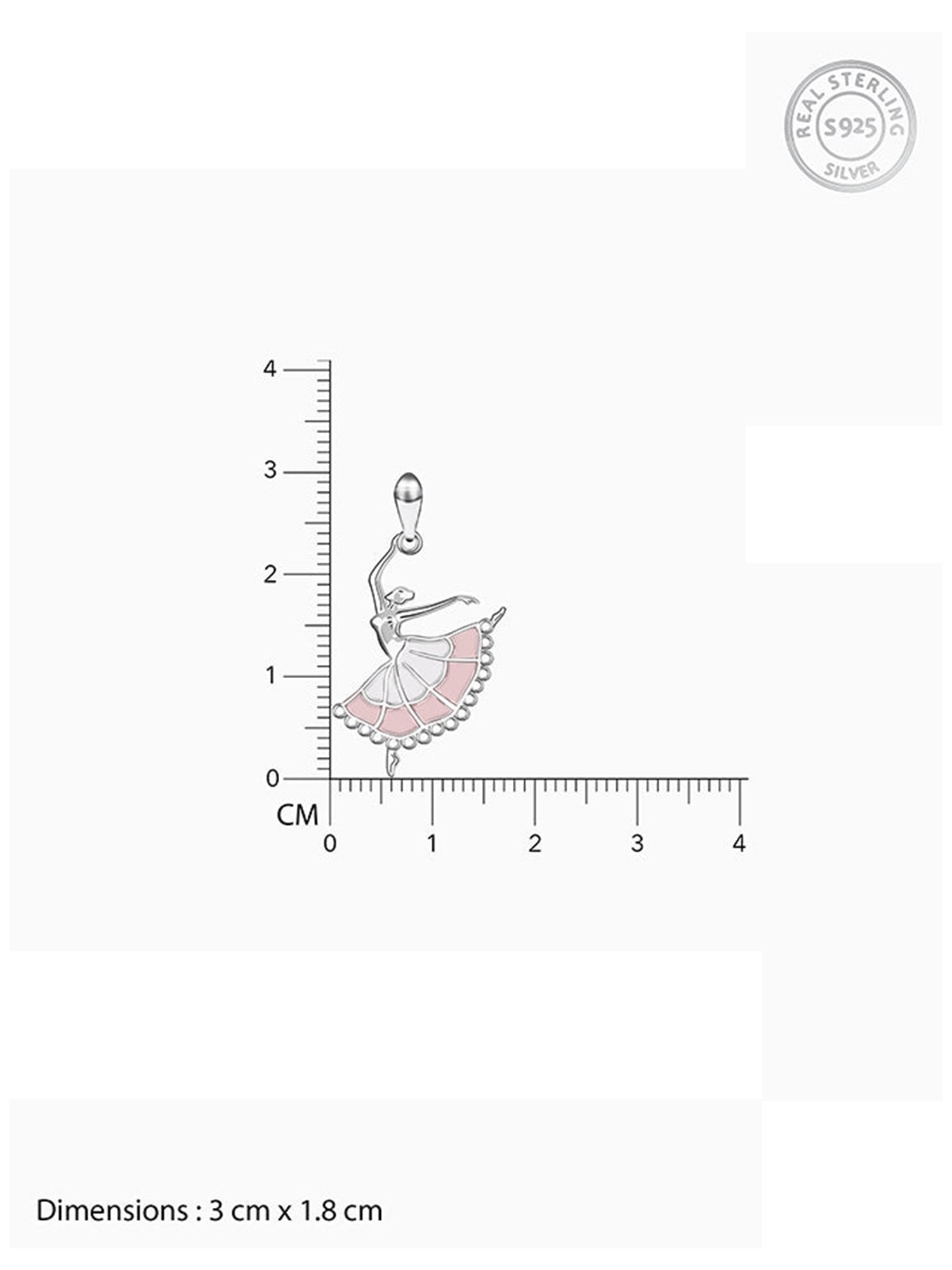 Silver Dancing Ballerina Pendant with Box Chain