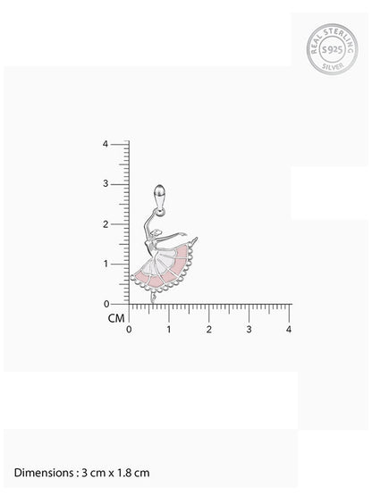 Silver Dancing Ballerina Pendant with Box Chain