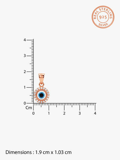 Rose Gold Studded Evil Eye Pendant