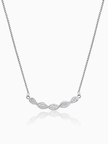 Silver Helix Zircon Necklace