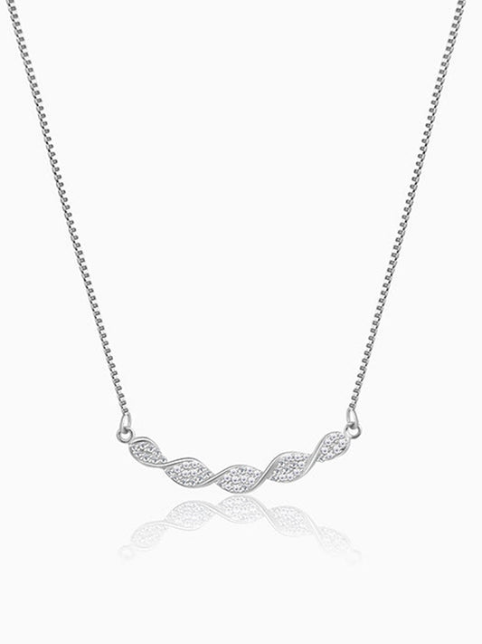 Silver Helix Zircon Necklace