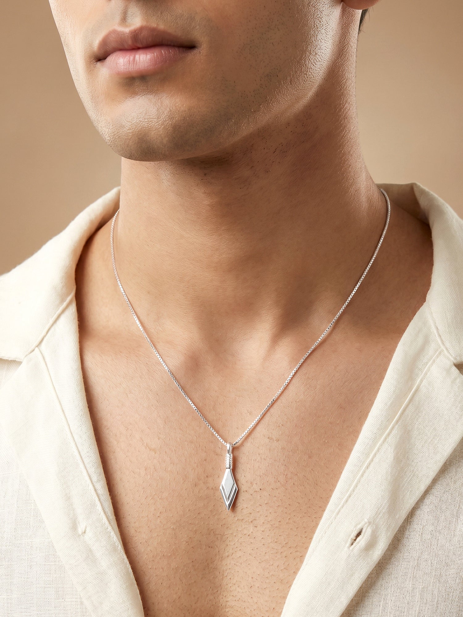 Aditya Roy Kapur Silver Kite Pendant with Box Chain For Him