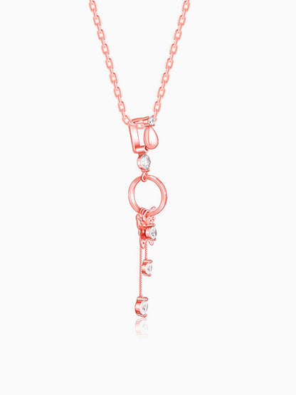 Rose Gold Charming Butterfly Pendant with Link Chain