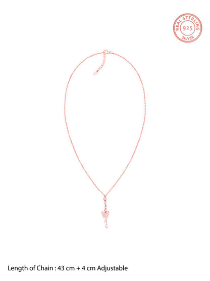 Rose Gold Charming Butterfly Pendant with Link Chain