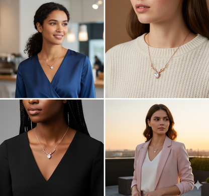 Rose Gold Deer Heart Necklace