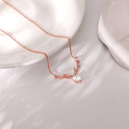 Shop Rose Gold Deer Heart Necklace Online GIVA Jewellery – GIVA