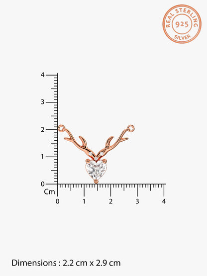 Rose Gold Deer Heart Necklace