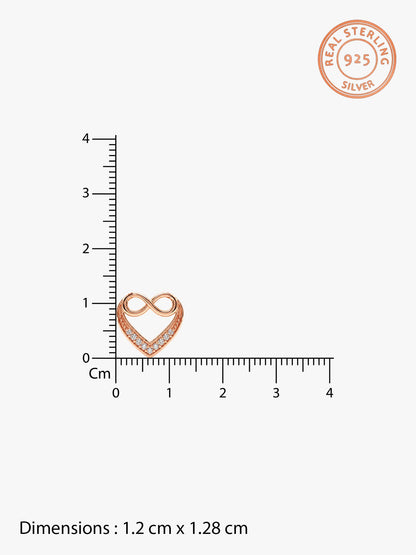 Rose Gold Infinite Love in Heart Necklace