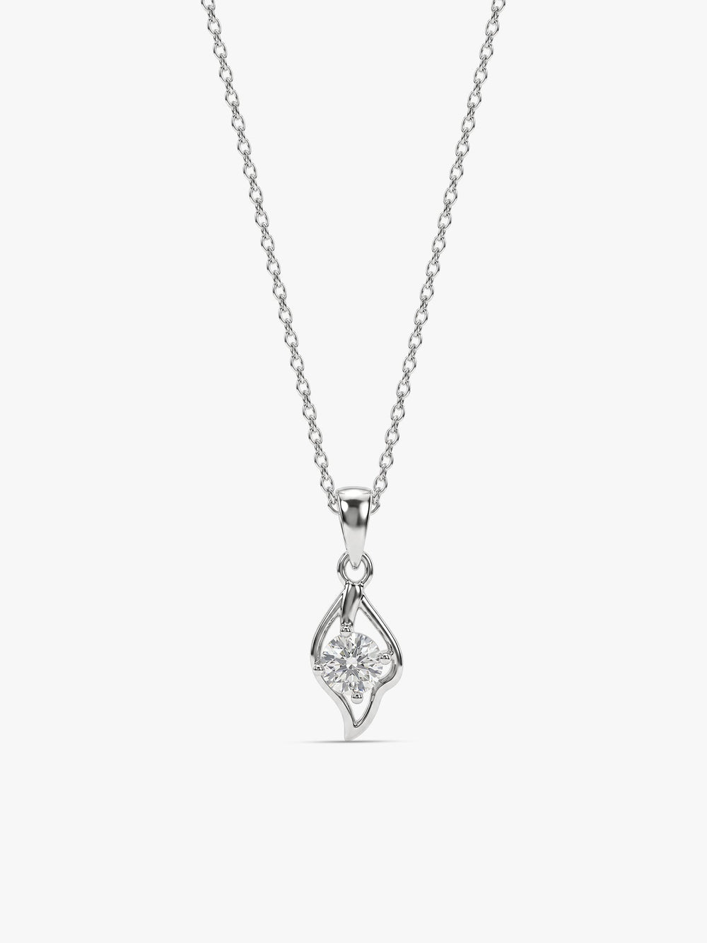 Silver Falling Dew Pendant With Link Chain